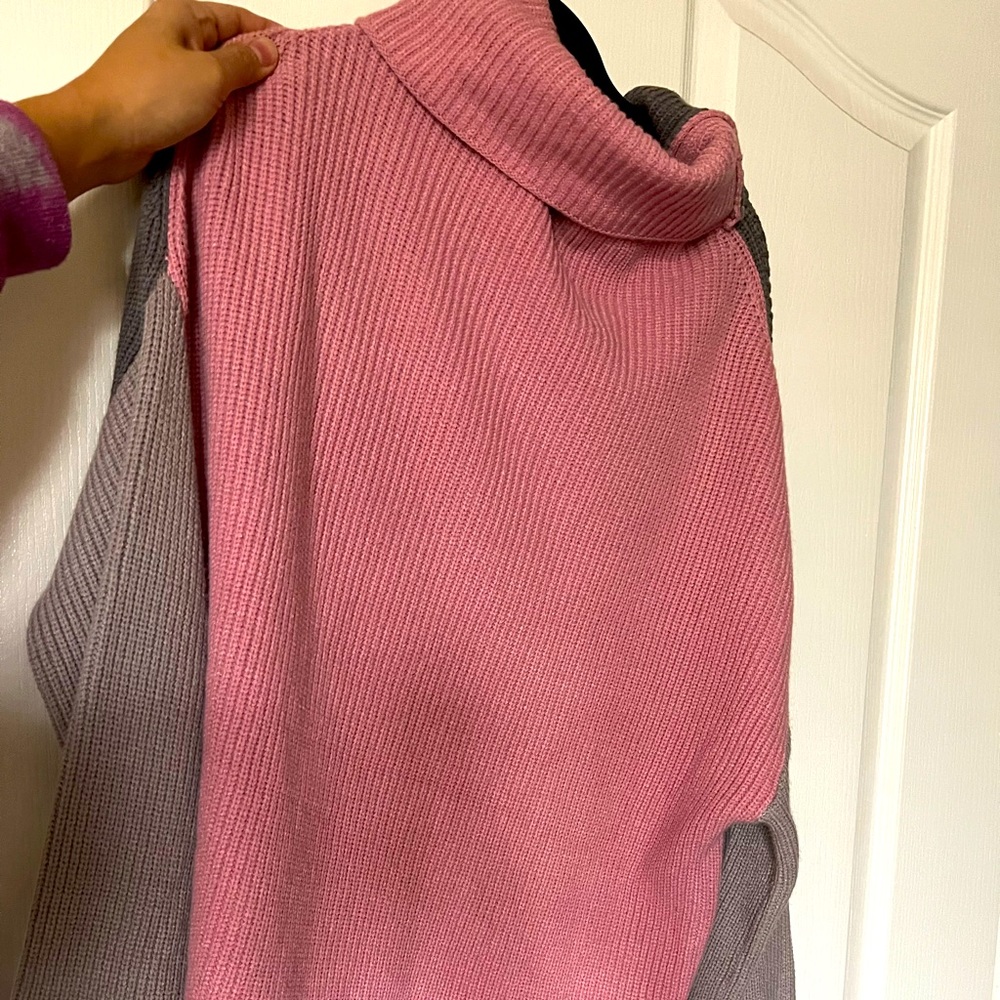 Oversized Sweater Pink/Gray
